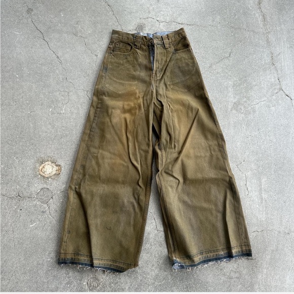 Pants - Wide-Leg Brown Jeans